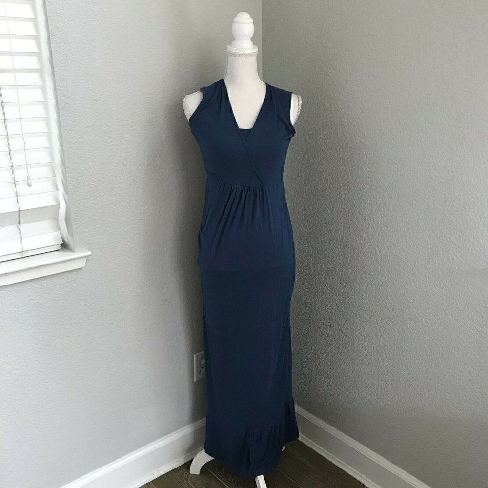 Dote Womens Blue Sleeveless Maxi Dress Size Small